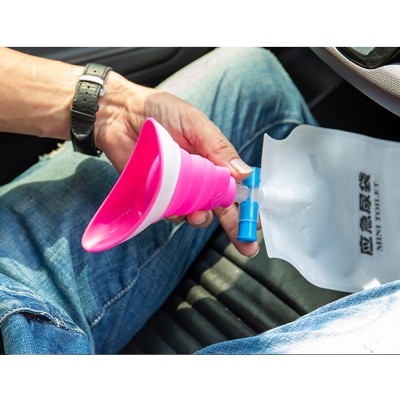 4pcs/set 800ML Portable Emergency Toilet Travel Foldable Silicone Urine Bag For Outdoor